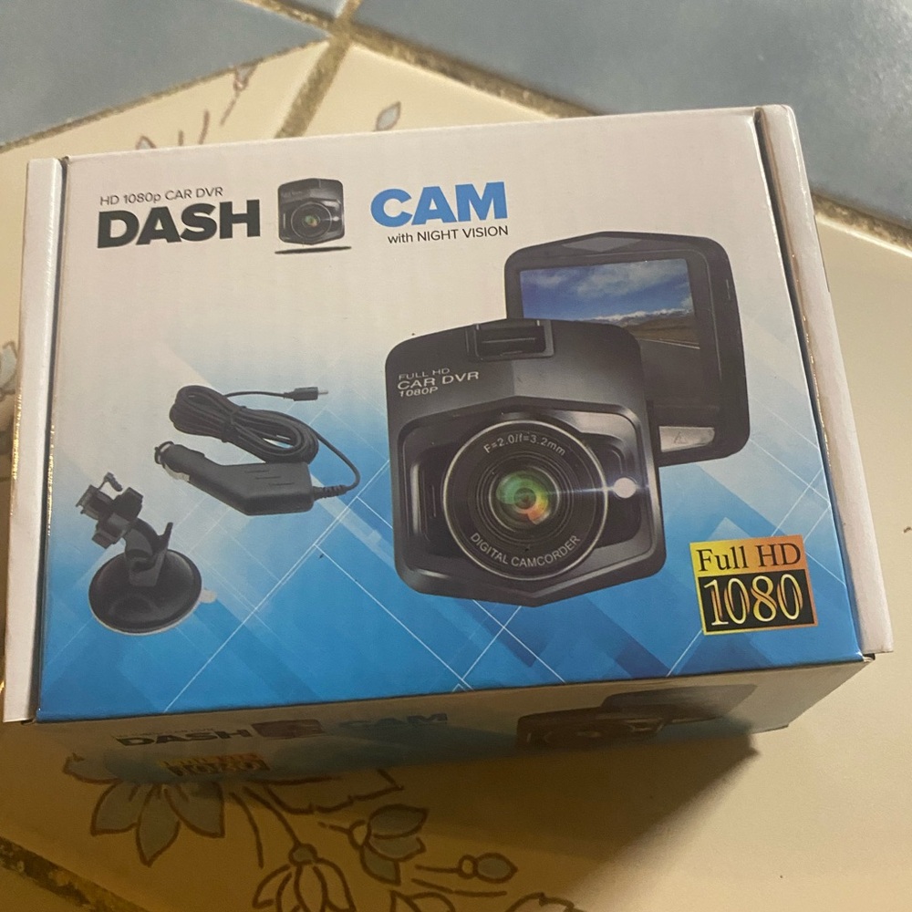 Ash Black HD 1080p Car DVR Camera with Night Vision